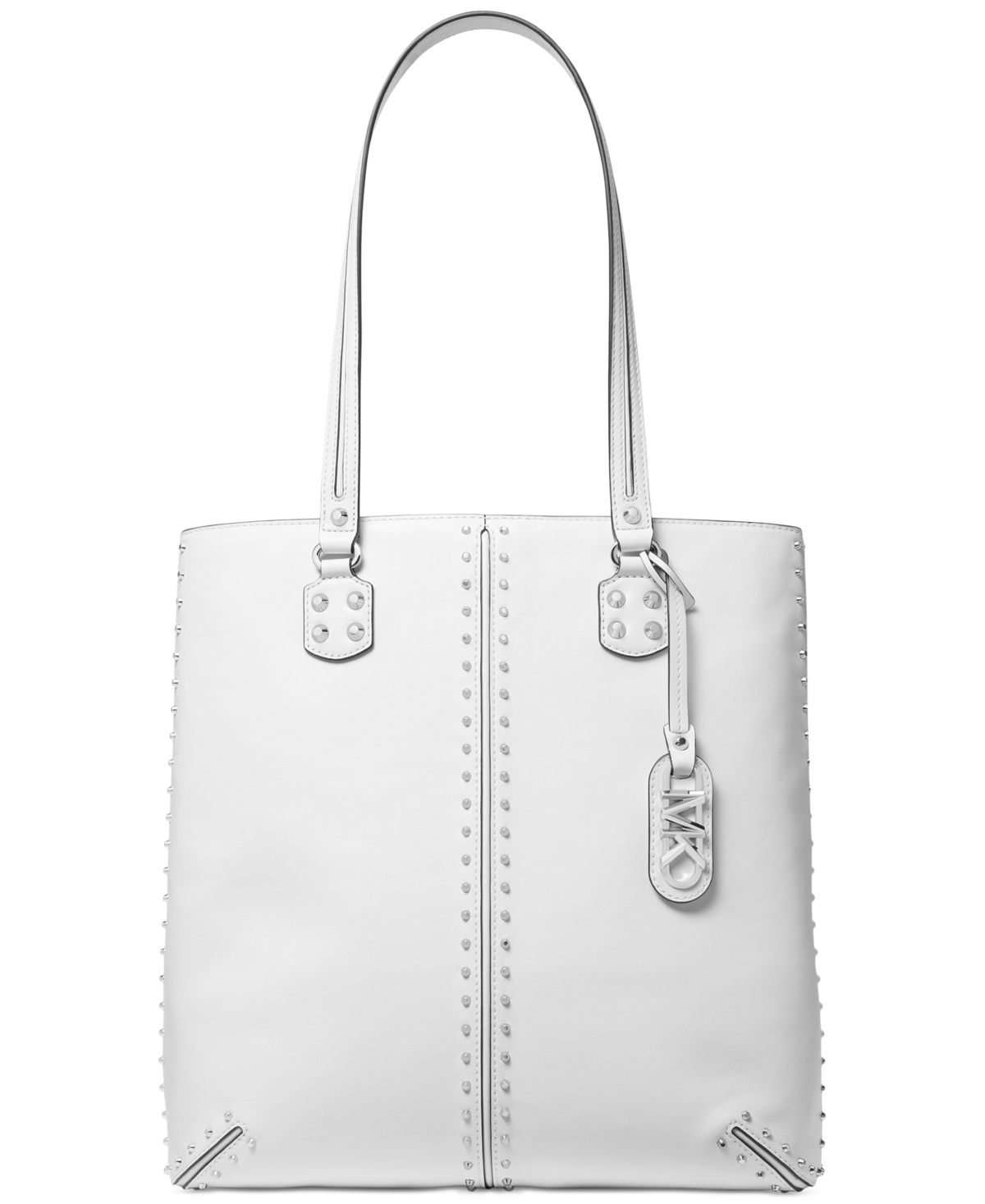 Michael Kors Michael  Astor Large Leather North South Tote In Optic White