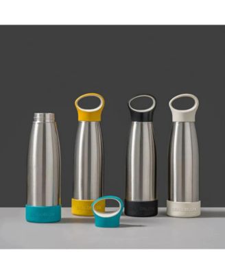 Stainless Steel Vacuum Insulated Water Bottle with Silicone Base and Handle Lid