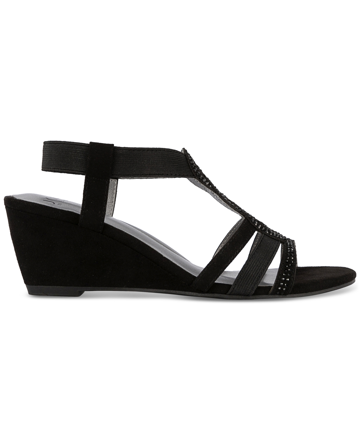 Shop Jones New York Denice Strappy Wedge Sandals In Black