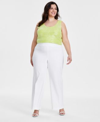 Anne Klein - Plus Size Cool Crepe Wide Leg Pull-On Pants