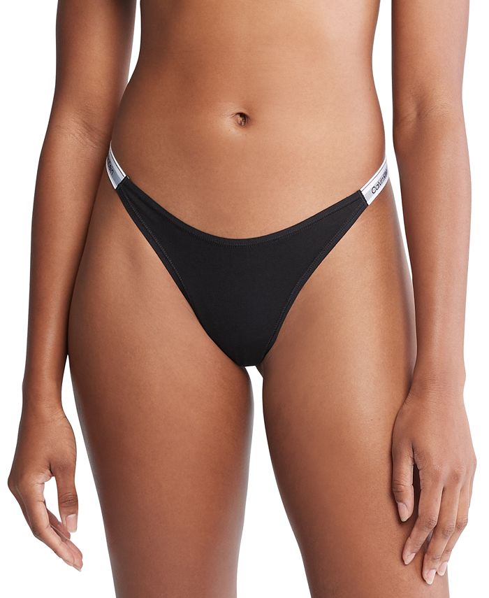Calvin Klein Women's Modern Logo Dipped String Thong Underwear