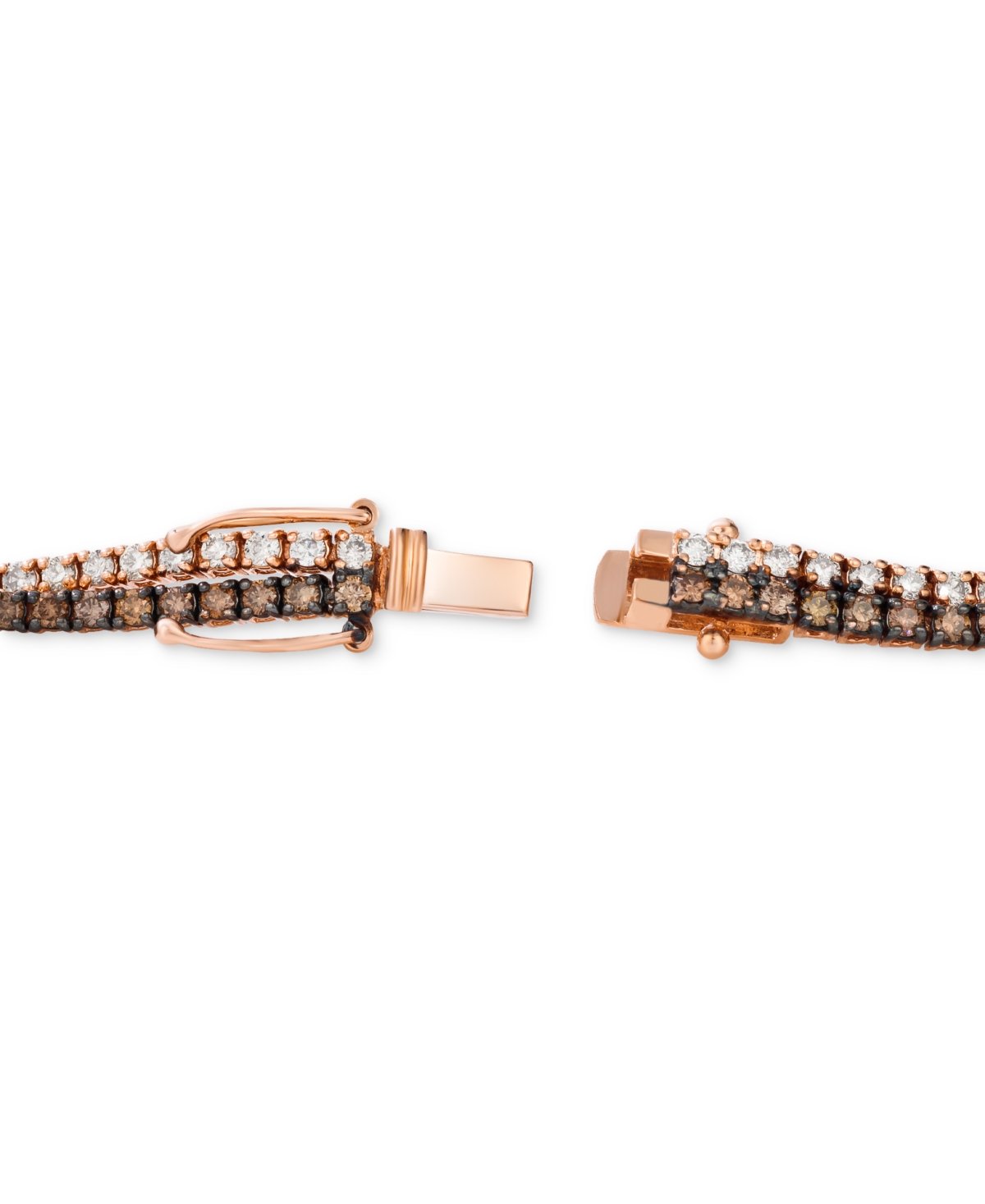 Le Vian Chocolate Diamond & Nude Diamond Double Row Tennis Bracelet (3-1/2 ct. t.w.) in 14k Rose Gold