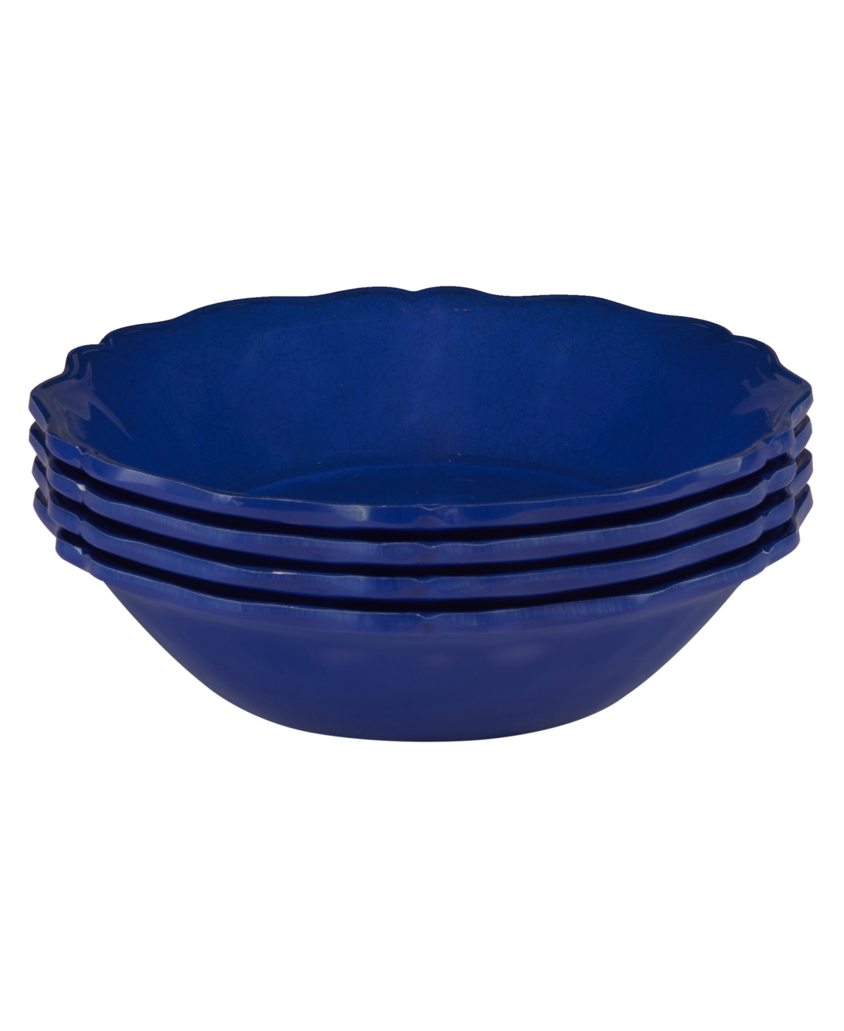 Certified International Blue Indigo Crackle Set Of 4 All Purpose Bowl 8.5" X 2", Service For 4 In Miscellaneous