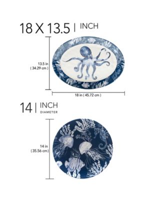 Sea Life Melamine 2-Piece Platter Set