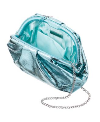Metallic Pleated Frame Clutch Handbag