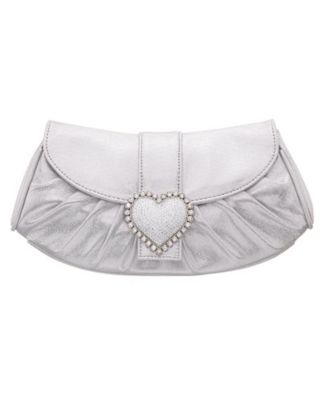 Crystal Heart Adorned Clutch Handbag