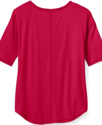 Women's Supima Micro Modal Elbow Sleeve Balletneck Curved Hem Top
