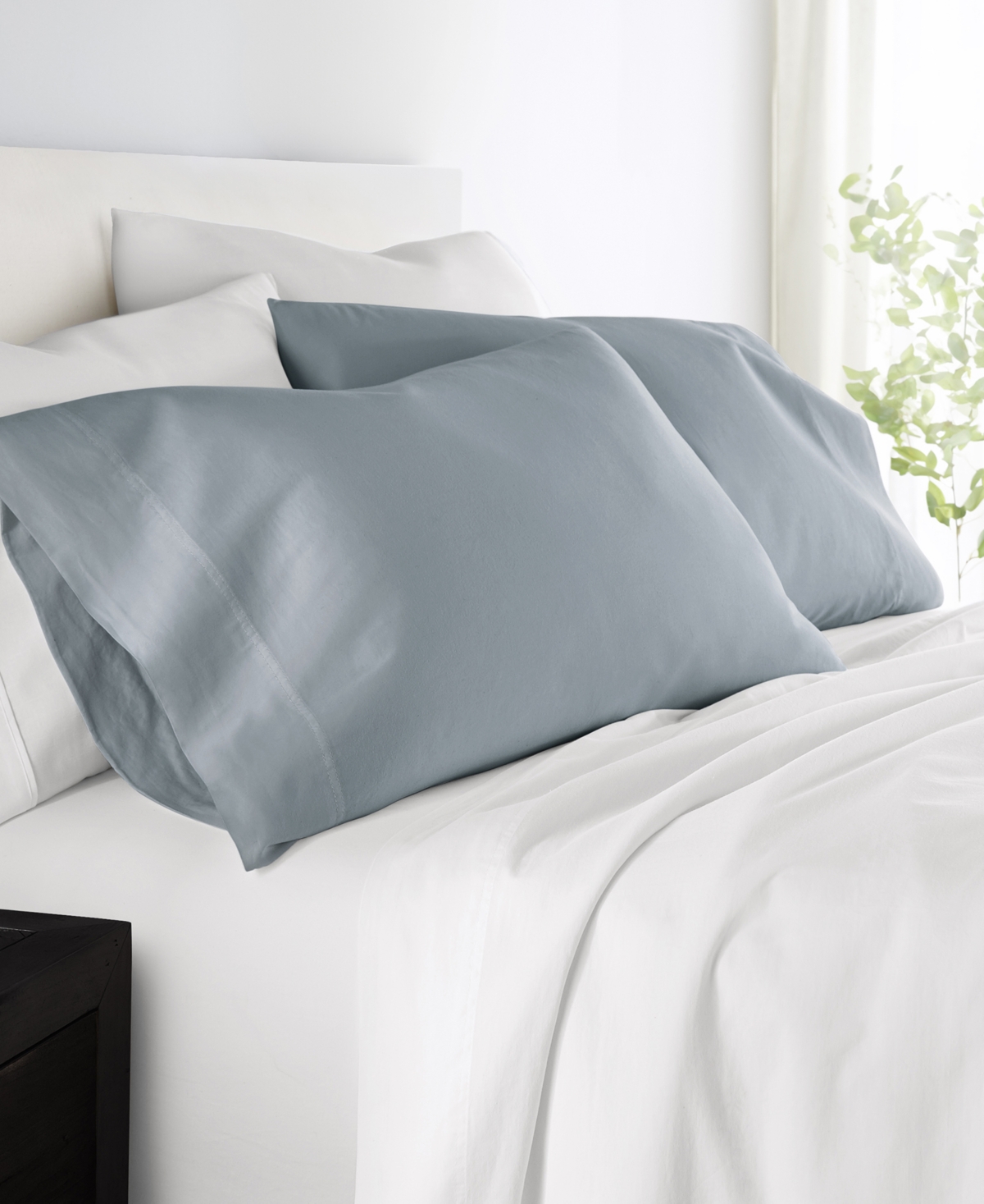 Shop Ienjoy Home 300 Thread Count Solid Cotton Pillowcase Pair, King In Blue