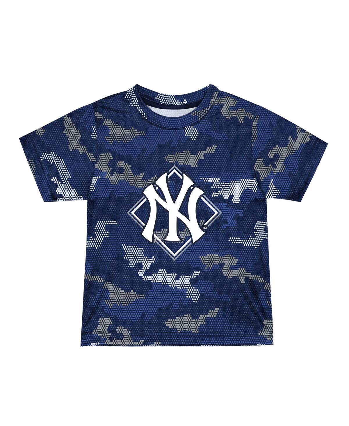 Shop Fanatics Toddler Boys And Girls  Navy New York Yankees Field Ball T-shirt And Shorts Set