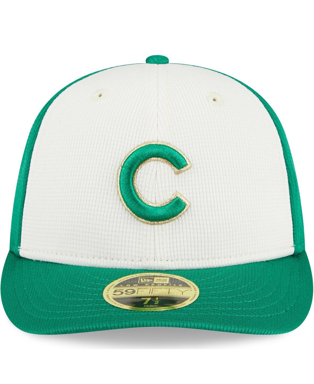 Shop New Era Men's  White, Green Chicago Cubs 2024 St. Patrick's Day Low Profile 59fifty Fitted Hat In White,green