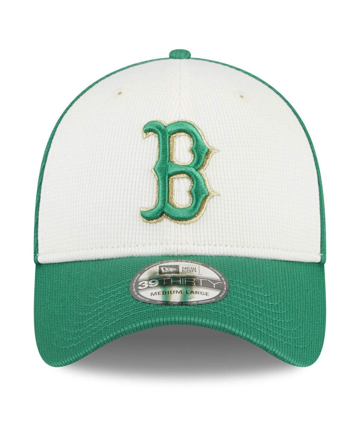 Shop New Era Men's  White, Green Boston Red Sox 2024 St. Patrick's Day 39thirty Flex Fit Hat In White,green