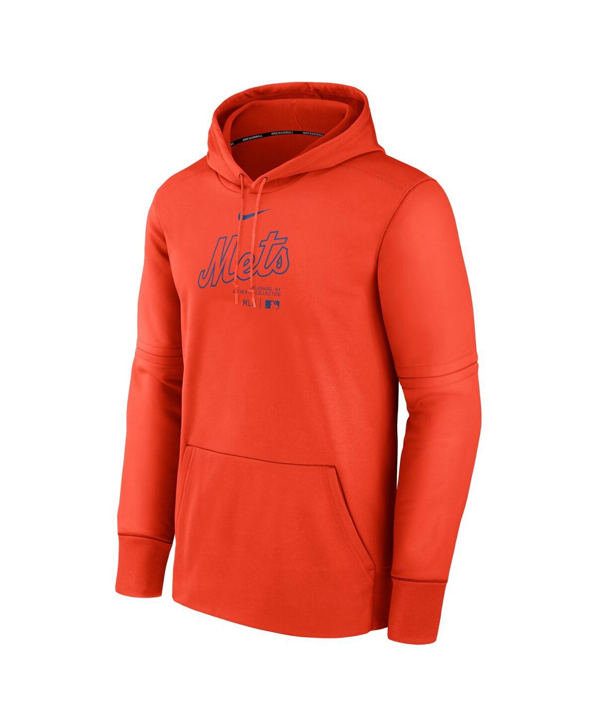 Shop Nike Men's  Orange New York Mets Authentic Collection Practice Performance Pullover Hoodie