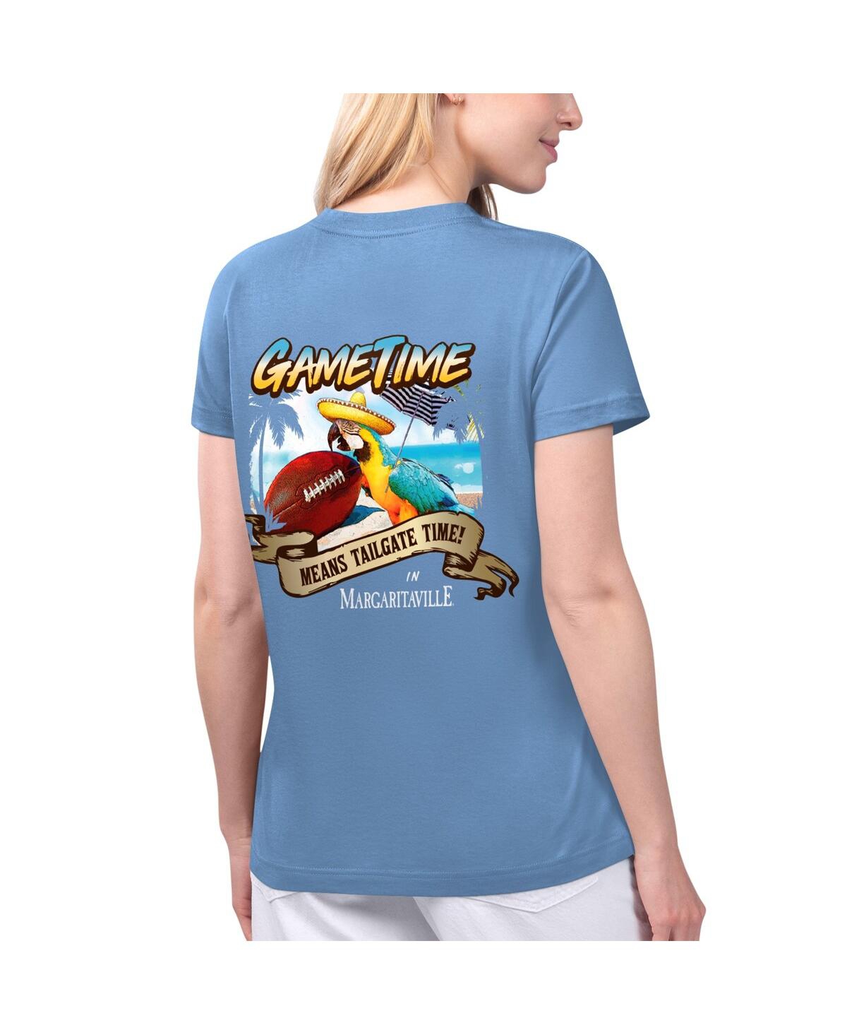 Shop Margaritaville Women's  Blue Detroit Lions Game Time V-neck T-shirt