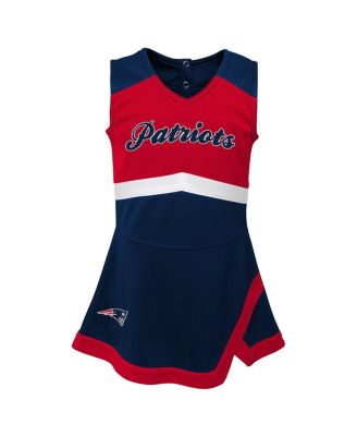 Girls Toddler Navy New England Patriots Cheer Captain Dress with Bloomers
