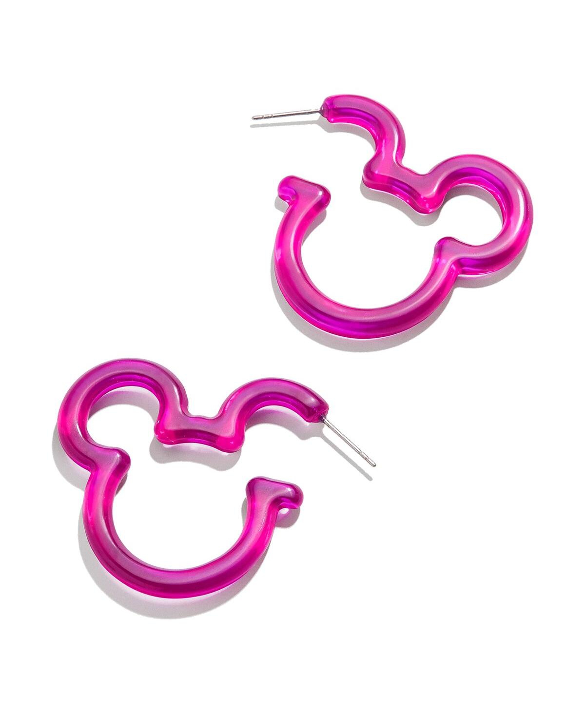 Shop Baublebar Women's  Mickey Mouse Pink Essential Hoop Earrings