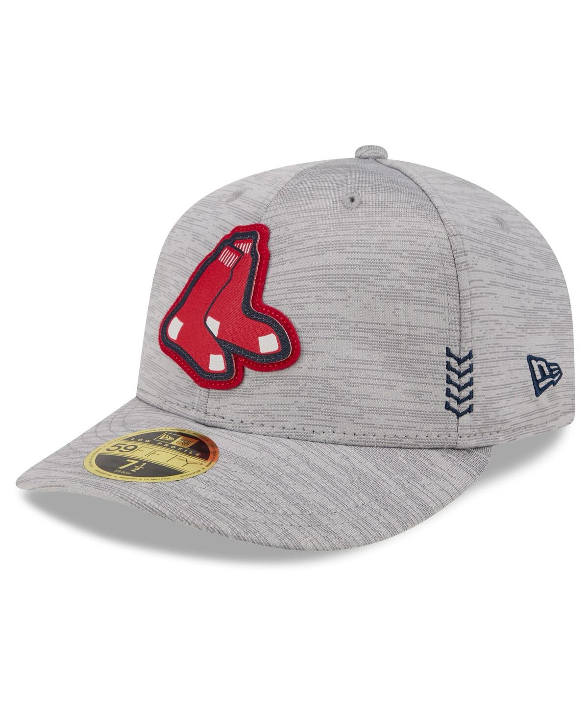 Shop New Era Men's  Gray Boston Red Sox 2024 Clubhouse Low Profile 59fifty Fitted Hat