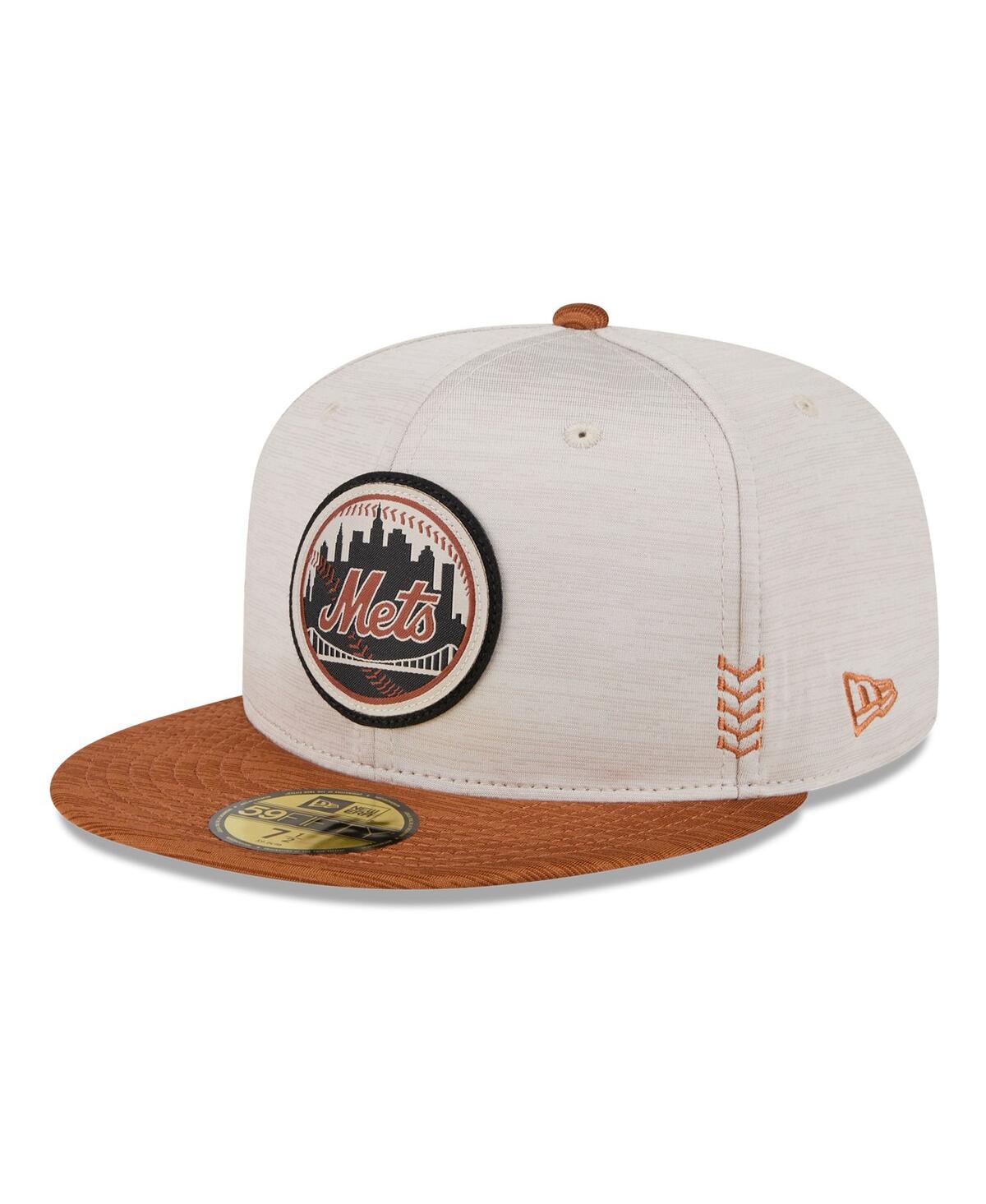 New Era Men's  Stone, Brown Milwaukee Brewers 2024 Clubhouse 59fifty Fitted Hat In Stone,brown