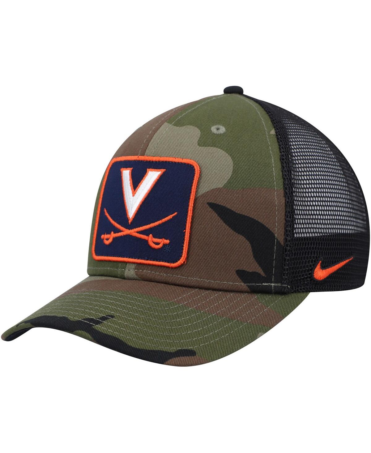 Shop Nike Men's  Camo, Black Virginia Cavaliers Classic99 Trucker Snapback Hat In Camo,black