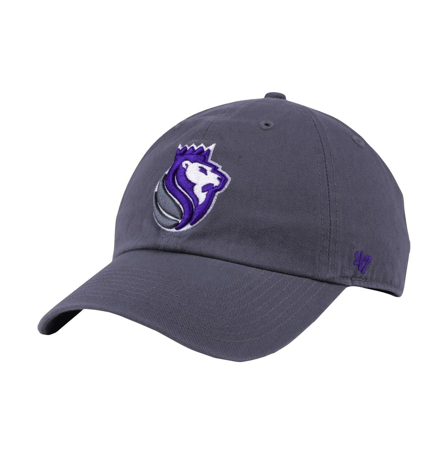 Мужская кепка '47 Brand Gray Sacramento Kings Team Logo Clean Up Adjustable Hat — фото 1