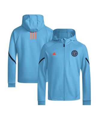 adidas Men's Sky Blue New York City FC 2024 Anthem Travel Full-Zip