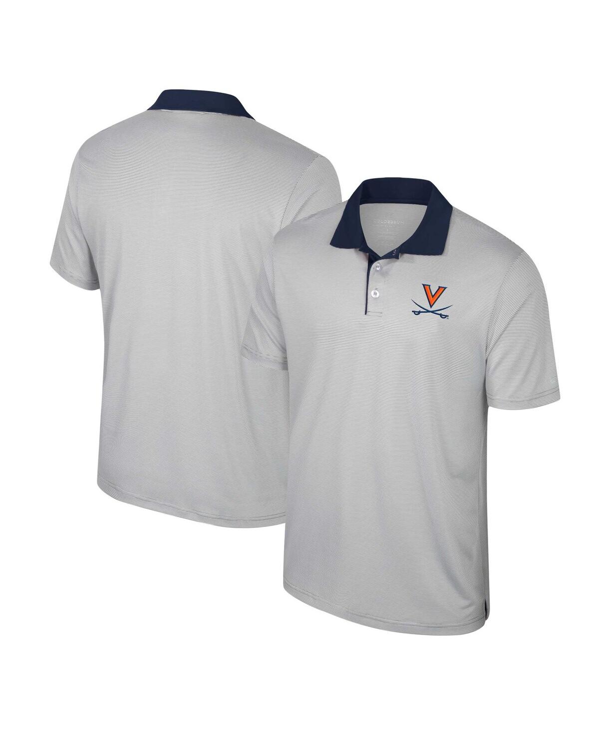 Shop Colosseum Men's  Gray Virginia Cavaliers Tuck Striped Polo Shirt