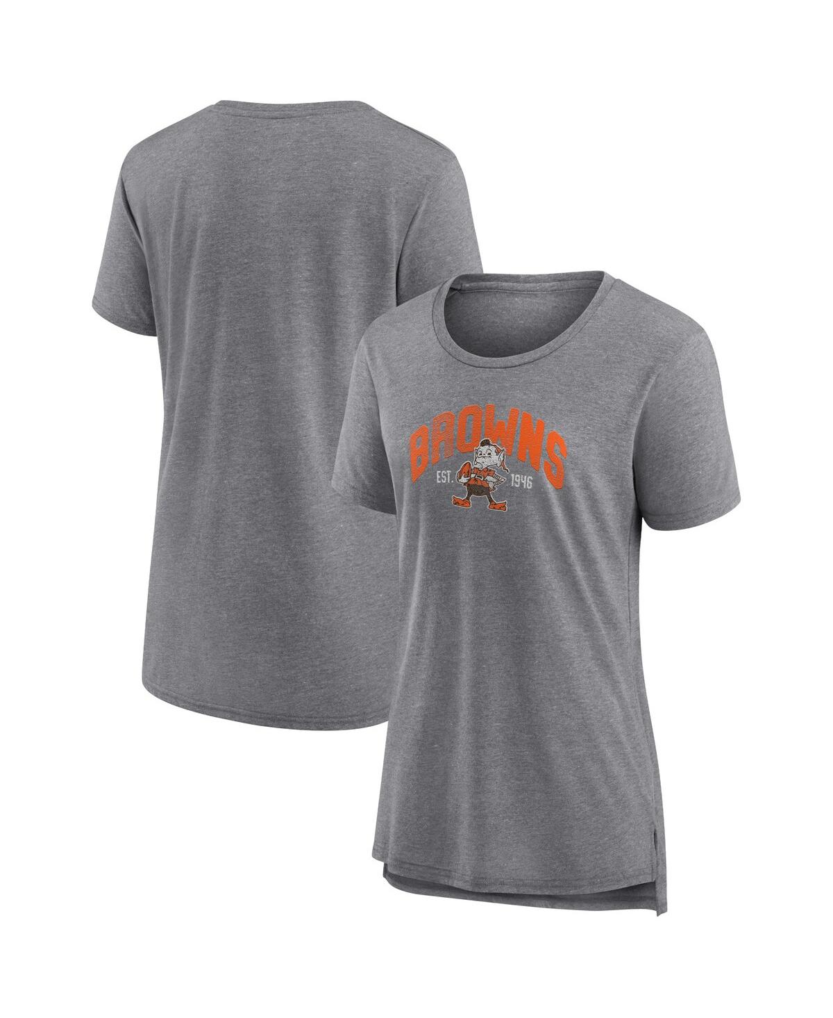 Fanatics Branded Heathered Gray Cleveland Browns Drop Back Modern T-shirt In Heathered Gray