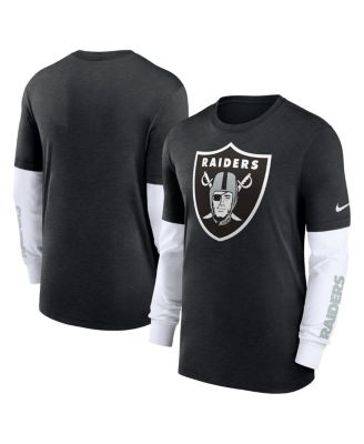 Men s Nike Heather Black Las Vegas Raiders Slub Fashion Long Sleeve T shirt Macy s