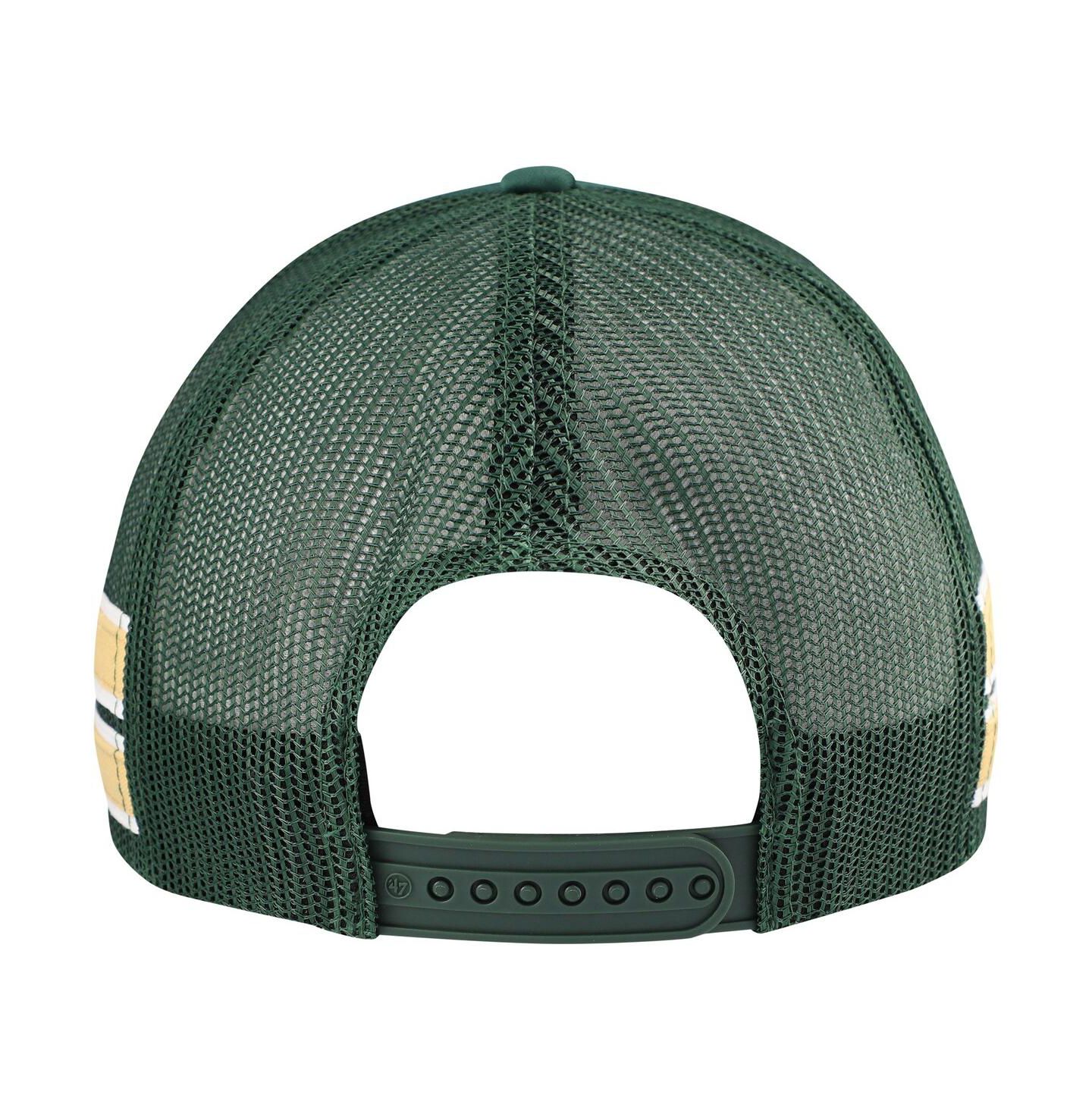 Мужская кепка '47 Brand Hunter Green Milwaukee Bucks Sidebrand Stripes Trucker Adjustable Hat — фото 2