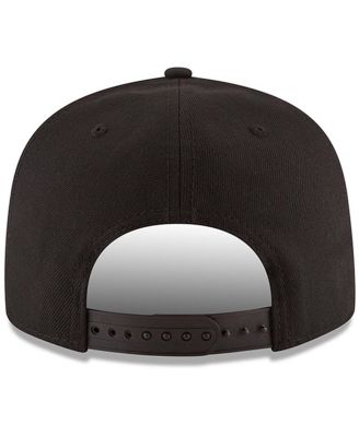 Men's Black Atlanta Hawks Black and White Logo 9FIFTY Adjustable Snapback Hat