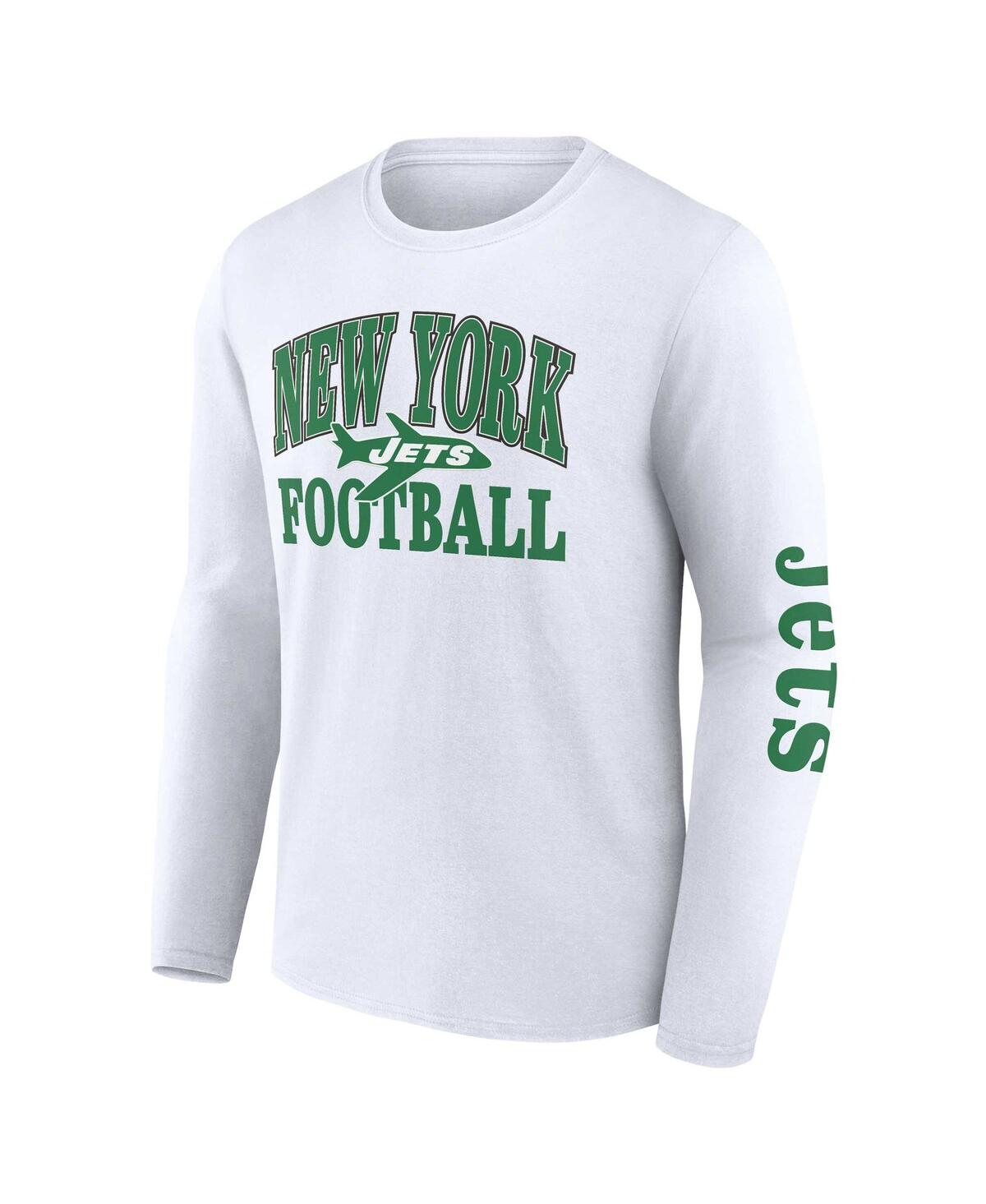 Shop Fanatics Men's  White, Kelly Green New York Jets Throwback T-shirt Combo Set In White,kelly Green