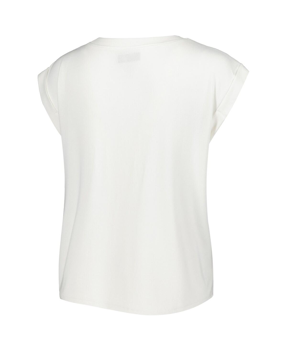 Concepts Sport Women's  White, Cream Cleveland Browns Montana Knit T-shirt And Shorts Sleep Set In White,cream