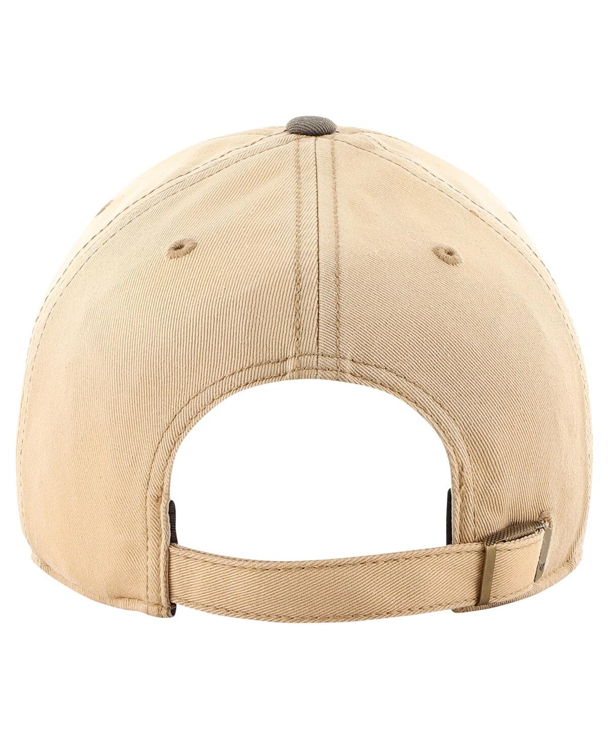 47 Brand Men's ' Khaki, Black Distressed Boston Bruins Dusted Sedgwick Mvp Adjustable Hat In Khaki,black