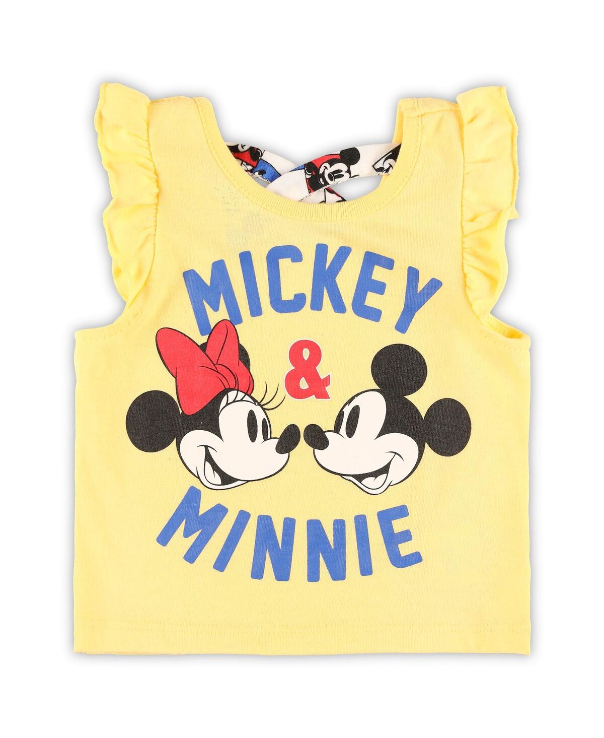Shop Children's Apparel Network Baby Boys And Girls Minnie Mouse Red, White T-shirt And Shorts Set In Red,white