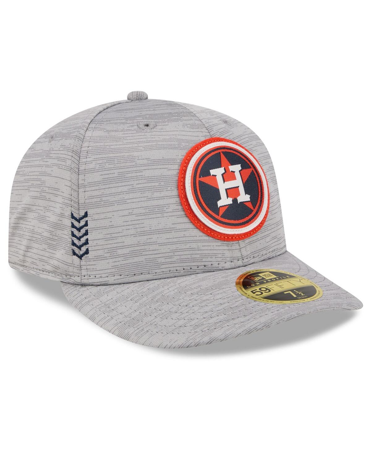 Shop New Era Men's  Gray Houston Astros 2024 Clubhouse Low Profile 59fifty Fitted Hat