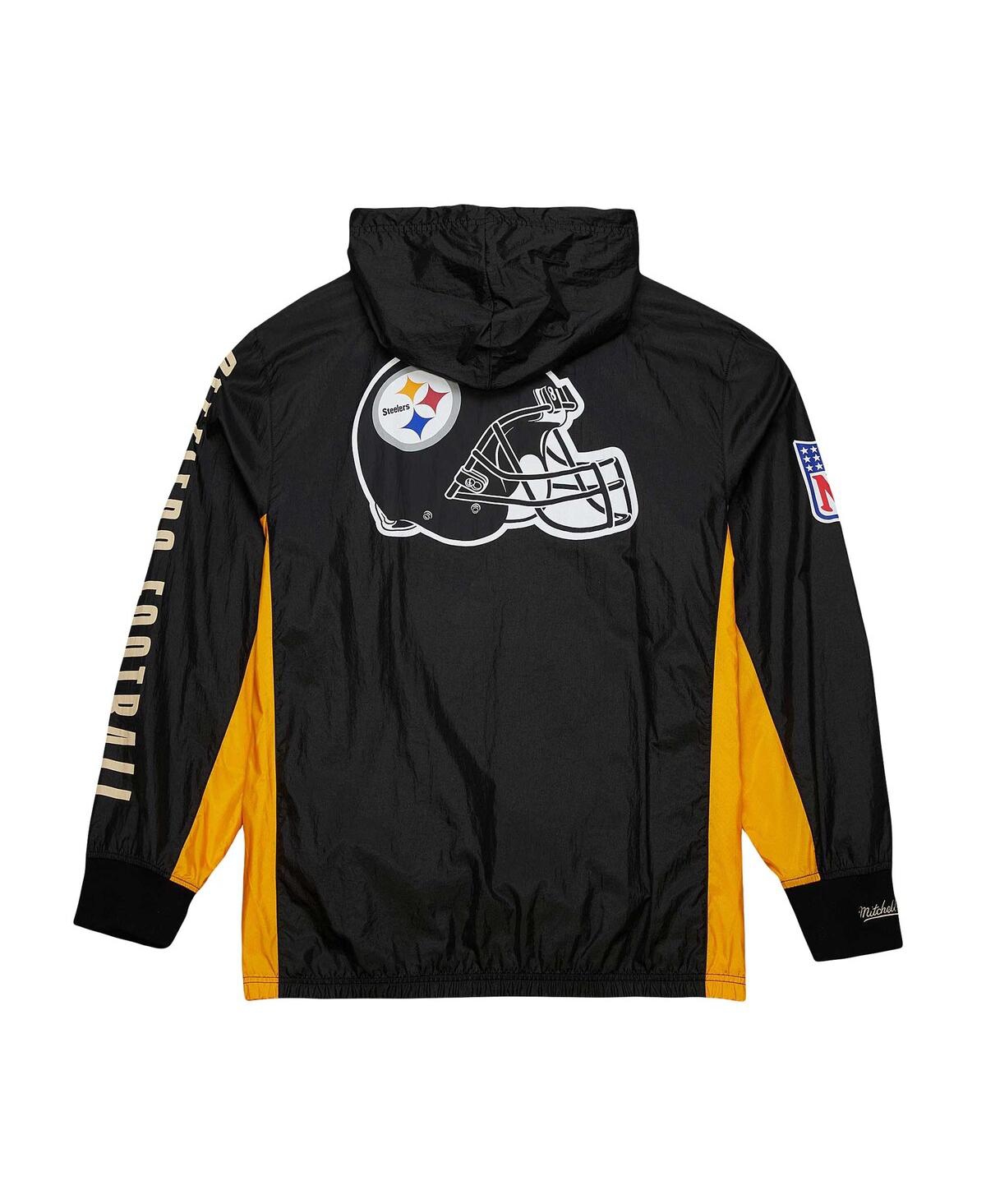 Shop Mitchell & Ness Men's  Black Distressed Pittsburgh Steelers Team Og 2.0 Anorak Vintage-like Logo Quar