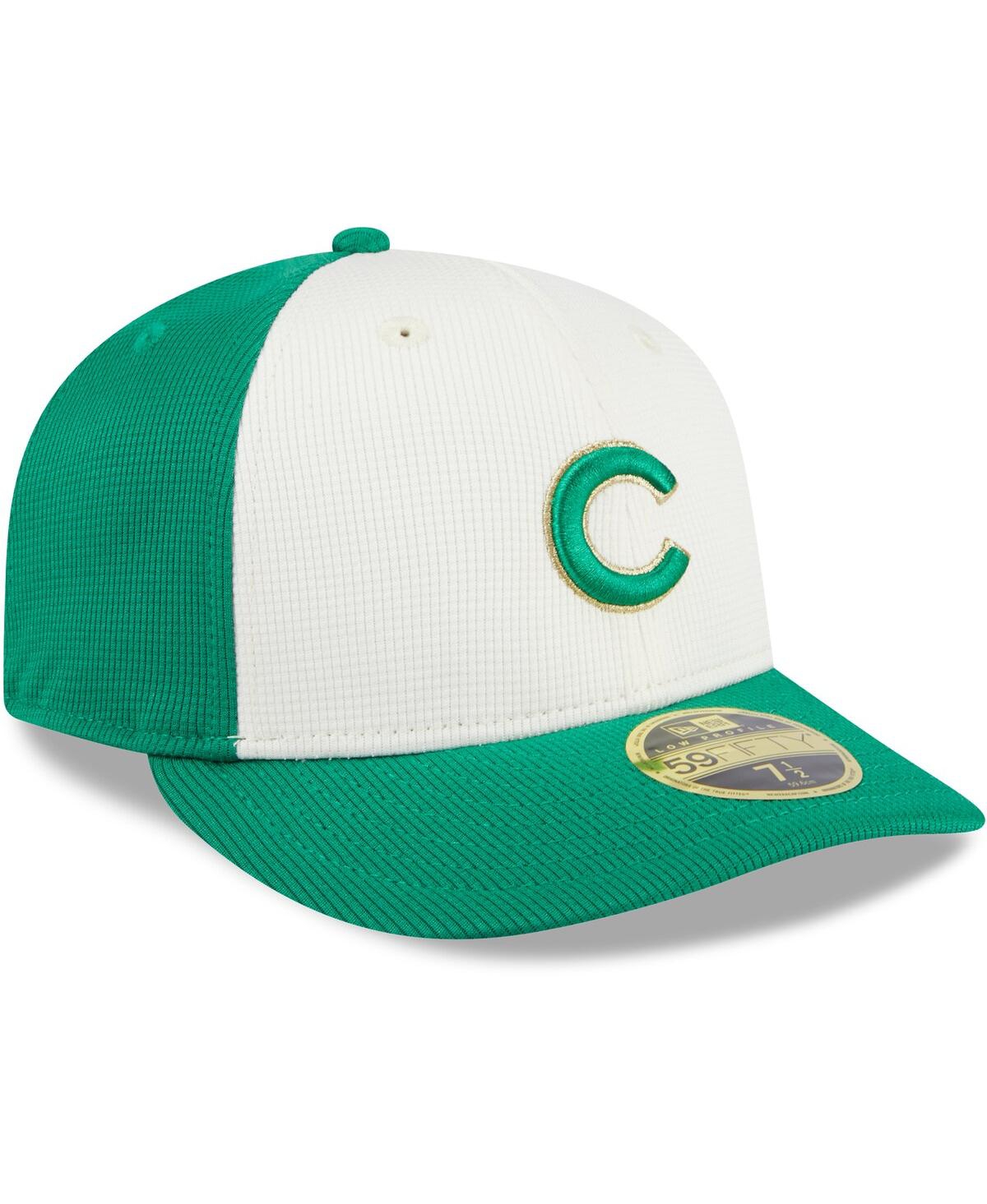 Shop New Era Men's  White, Green Chicago Cubs 2024 St. Patrick's Day Low Profile 59fifty Fitted Hat In White,green