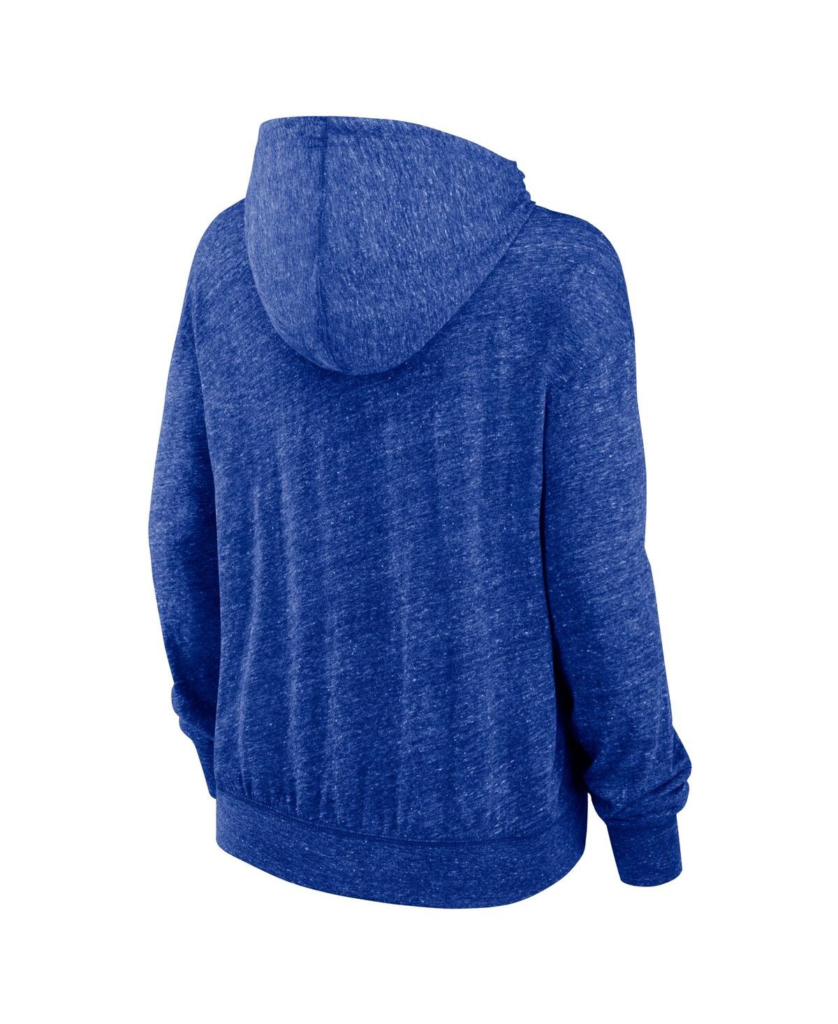 Women's NikeDistressed Buffalo Bills Rewind Gym Vintage-Like Lighweight Pullover Hoodie - Royal