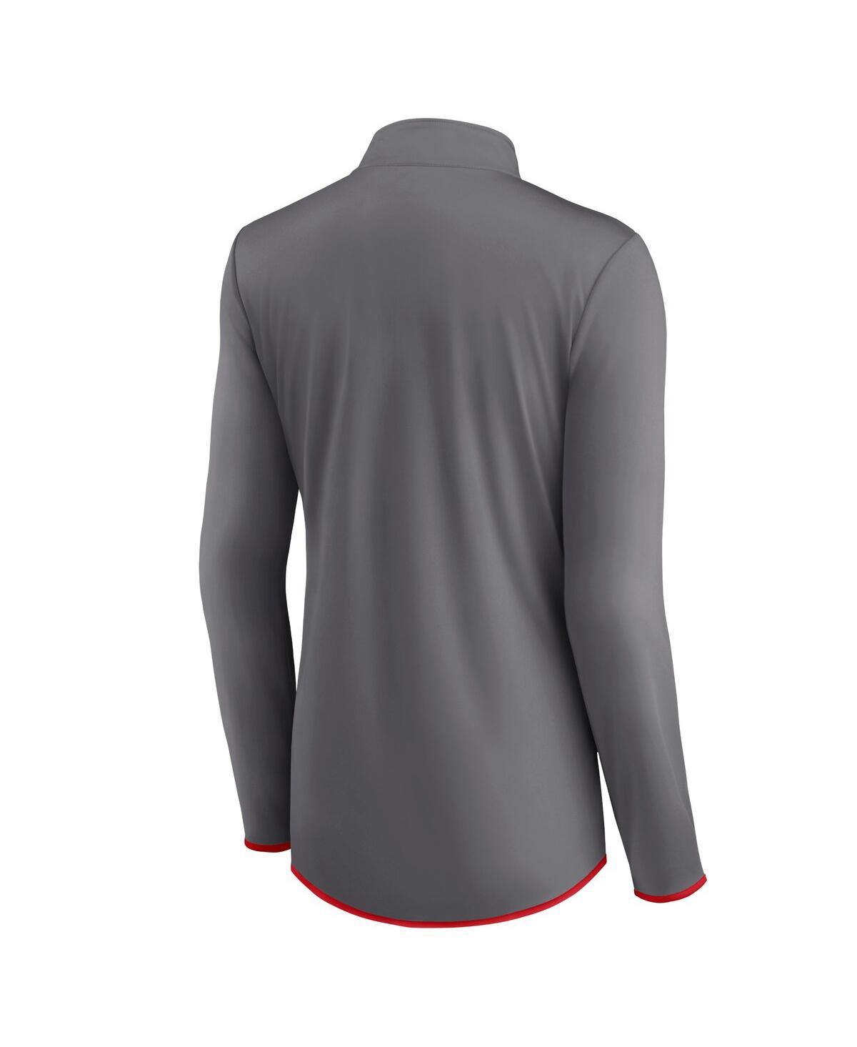 Fanatics Branded  Gray New England Patriots Corner Long Sleeve 1/4 Zip Top In Gray