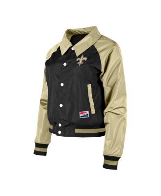 Women's Black New Orleans Saints Coaches Raglan Full-Snap Jacket