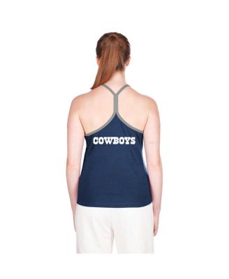 Women's Navy Dallas Cowboys Ribbed Racerback Tank Top