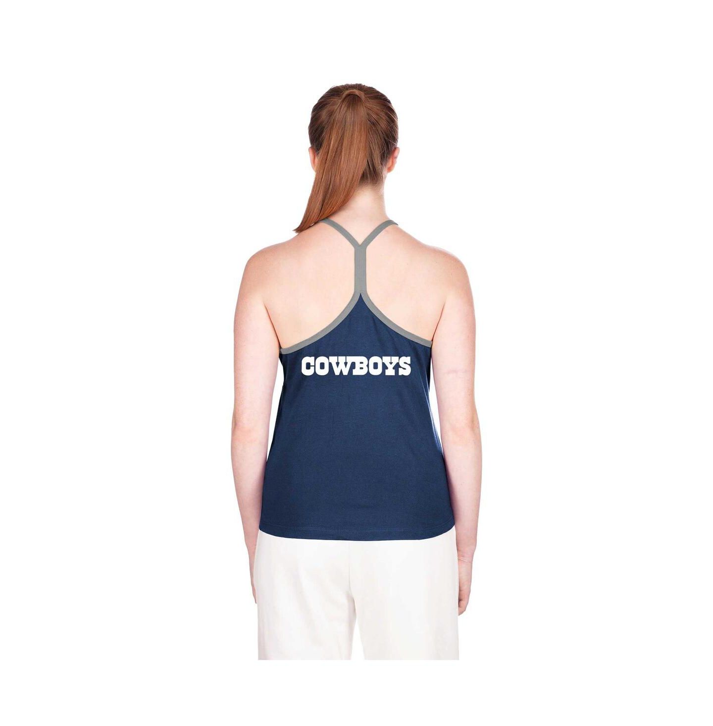 Женский топ New Era Navy Dallas Cowboys Ribbed Racerback — фото 2