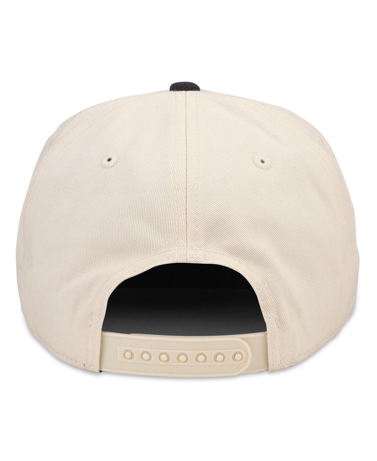 AMERICAN NEEDLE MEN'S AMERICAN NEEDLE WHITE, BLACK CHICAGO BLACKHAWKS BURNETT ADJUSTABLE HAT 
