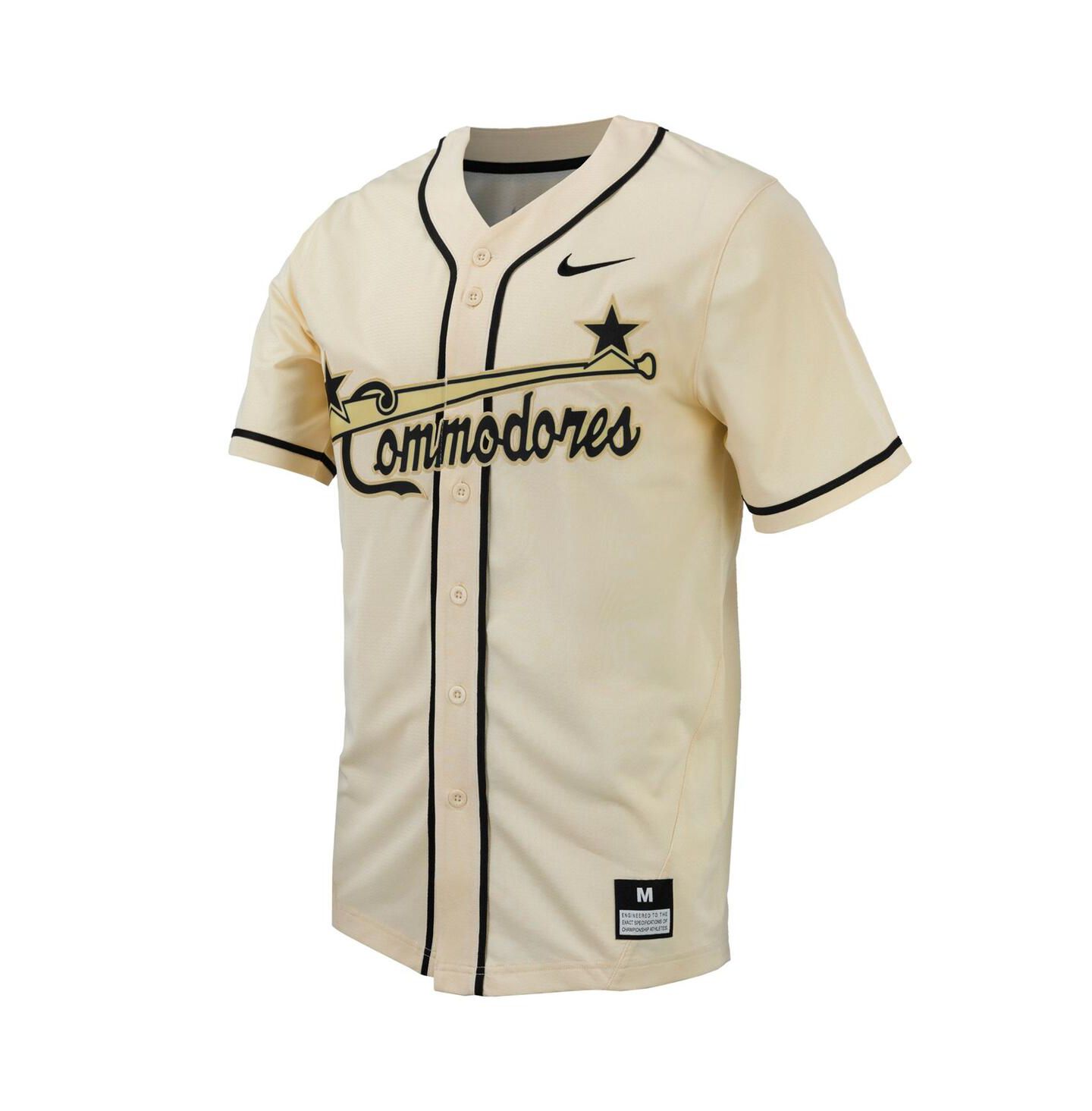 Мужской топ Nike Natural Vanderbilt Commodores Replica Full-Button Baseball Jersey — фото 3