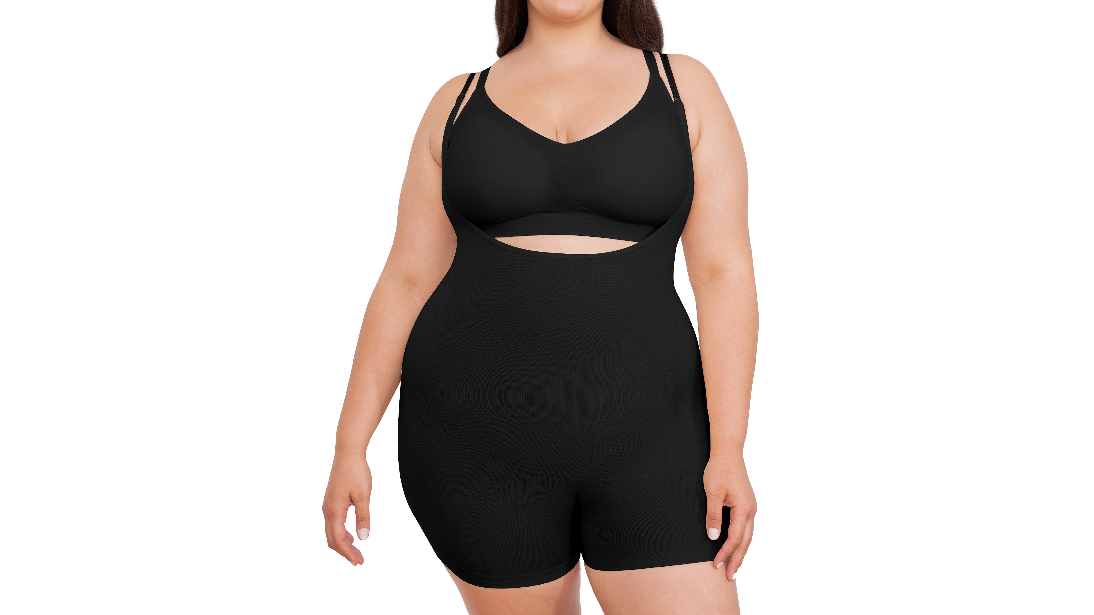 Shapermint Essentials Women's Open Bust Bodysuit Shaper Short 73005