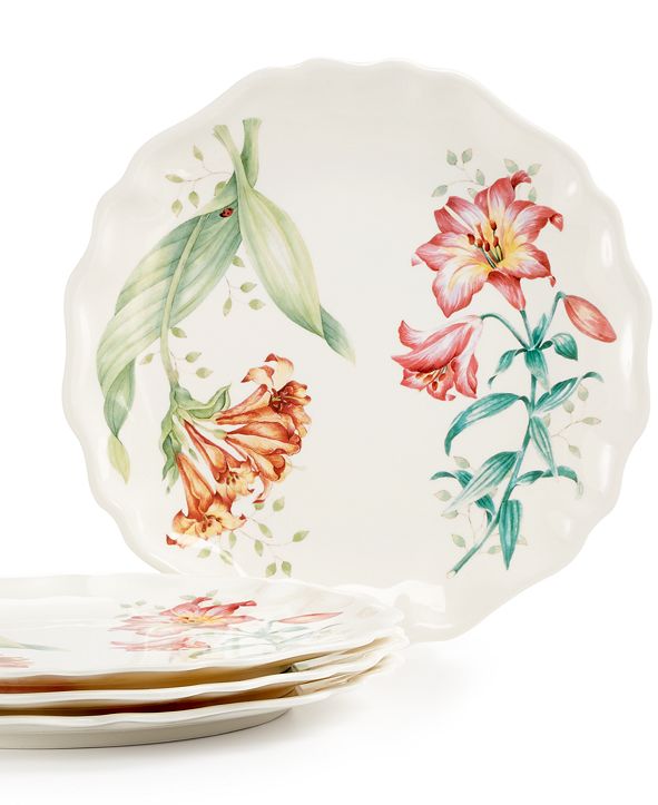 Lenox Butterfly Meadow Set of 4 Melamine Salad Plates & Reviews Serveware Dining Macy's
