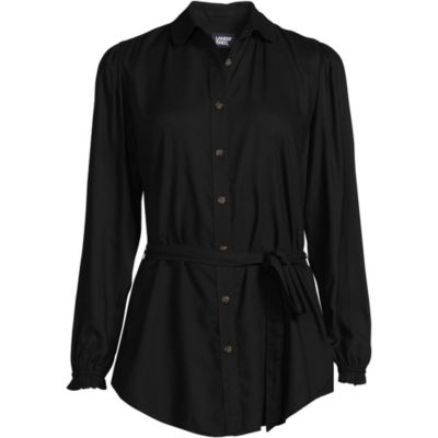 Women's Plus Size Rayon Tie Waist Shirt
