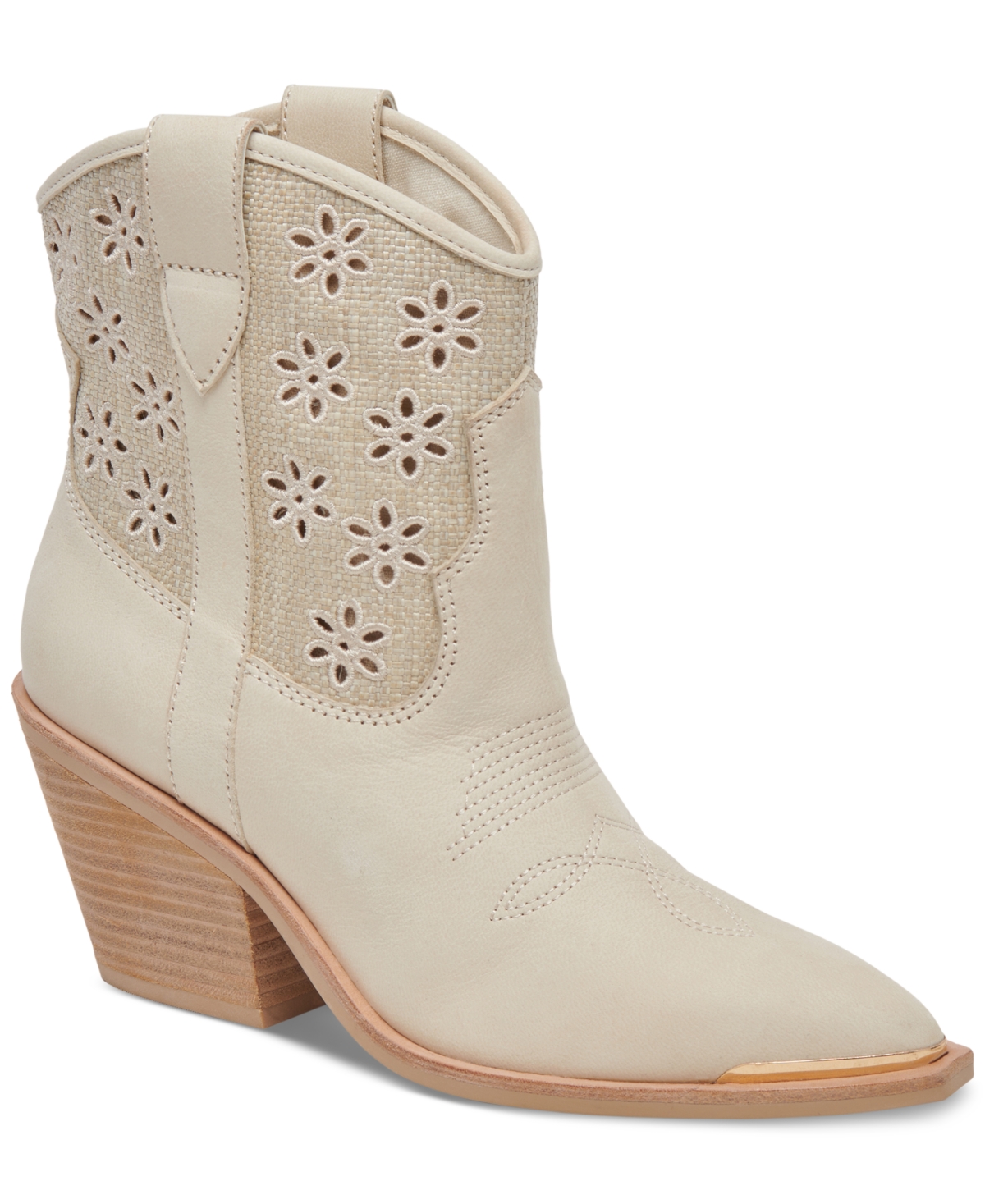 Women's Nashe Western Booties - Oatmeal Floral Eyelet