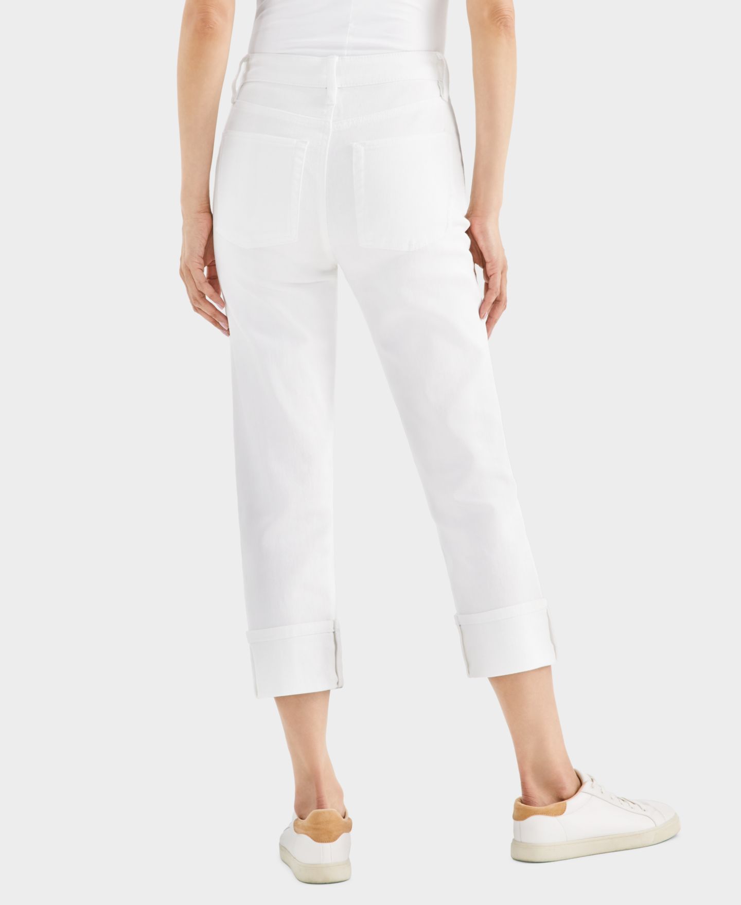 Женские джинсы Style & Co Petite High-Rise High-Cuff Capri, цвет: Яркий белый — фото 2