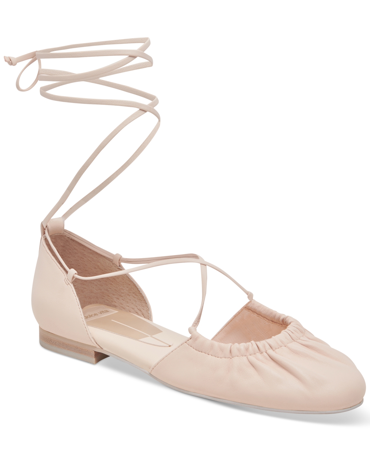 Shop Dolce Vita Women's Cancun Lace-up Ballet Flats In Ivory Leather