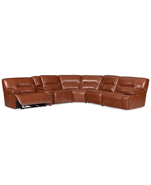 Furniture CLOSEOUT! Beckett 6pc Leather Sectional Sofa with Console